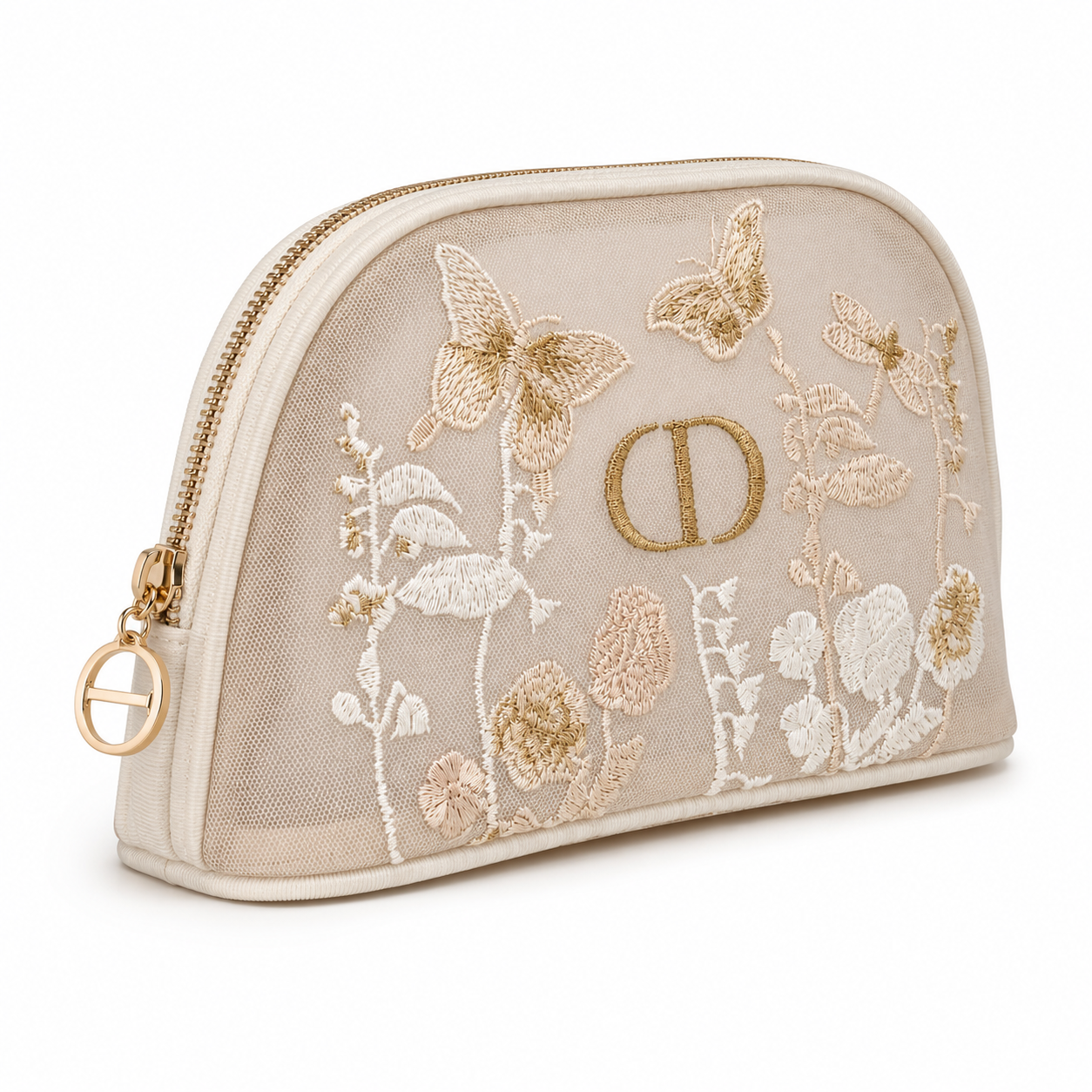 Dior Butterfly Floral Mesh Pouch – Limited Edition Dior Beauty Makeup Bag