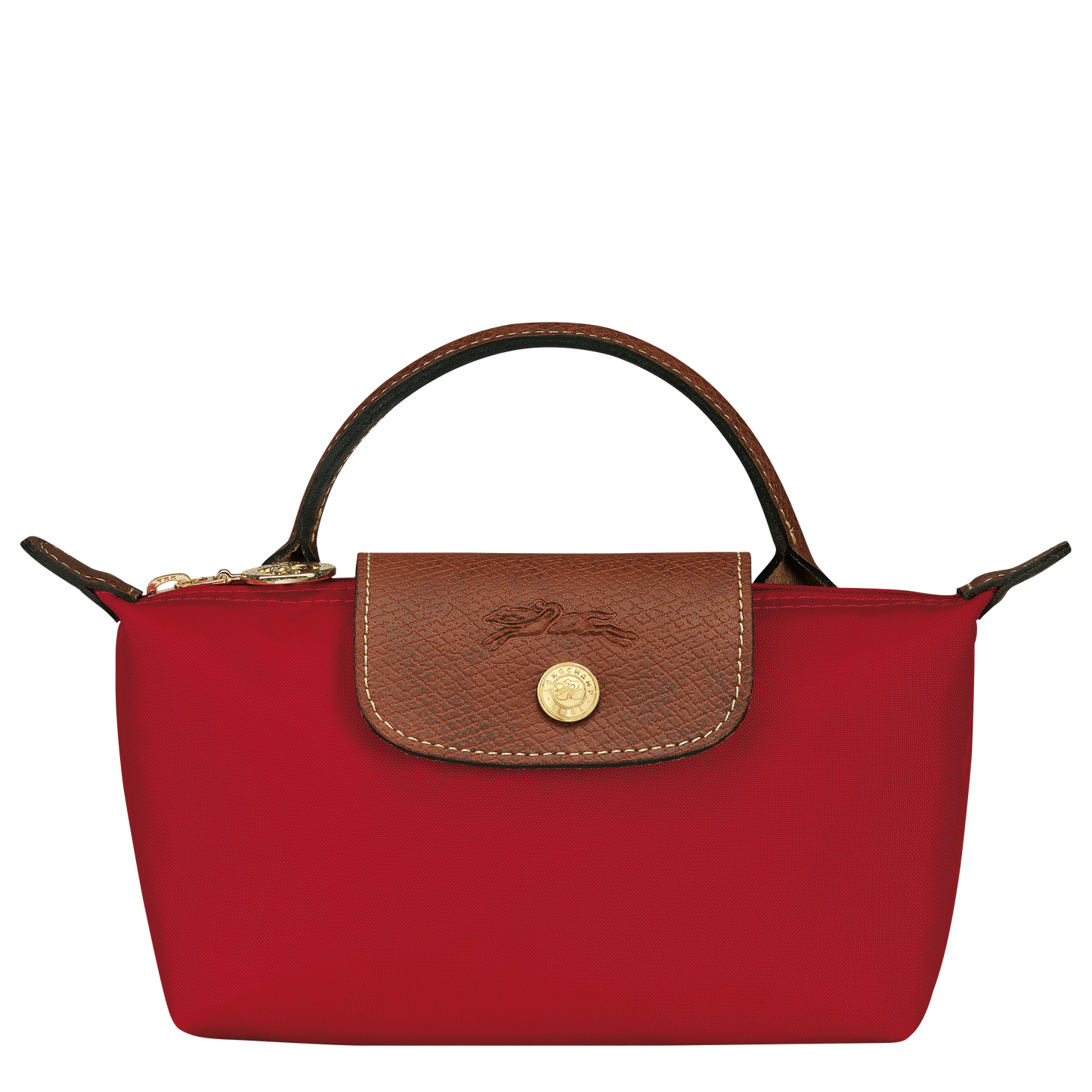 Longchamp Le Pliage Pouch with Handle — Red
