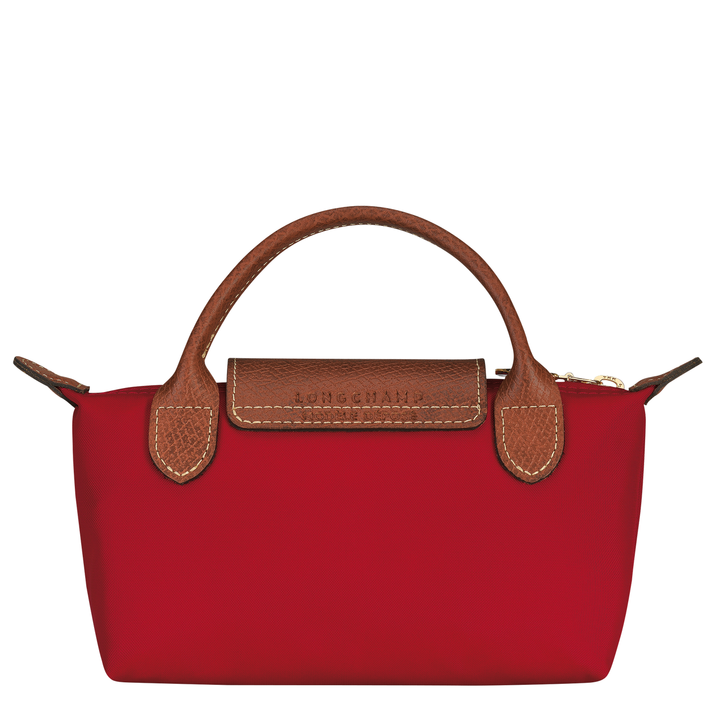 Longchamp Le Pliage Pouch with Handle — Red
