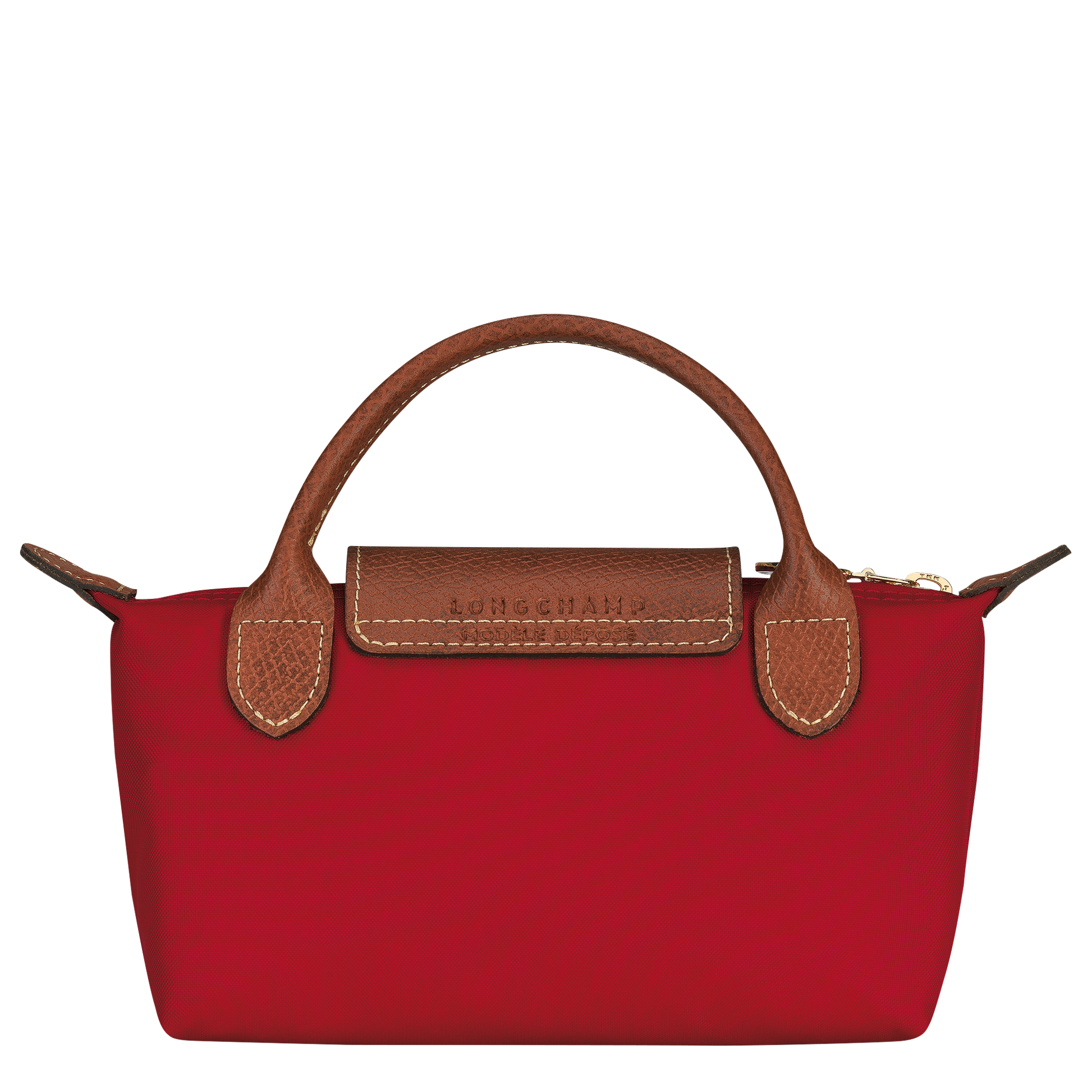 Longchamp Le Pliage Pouch with Handle — Red
