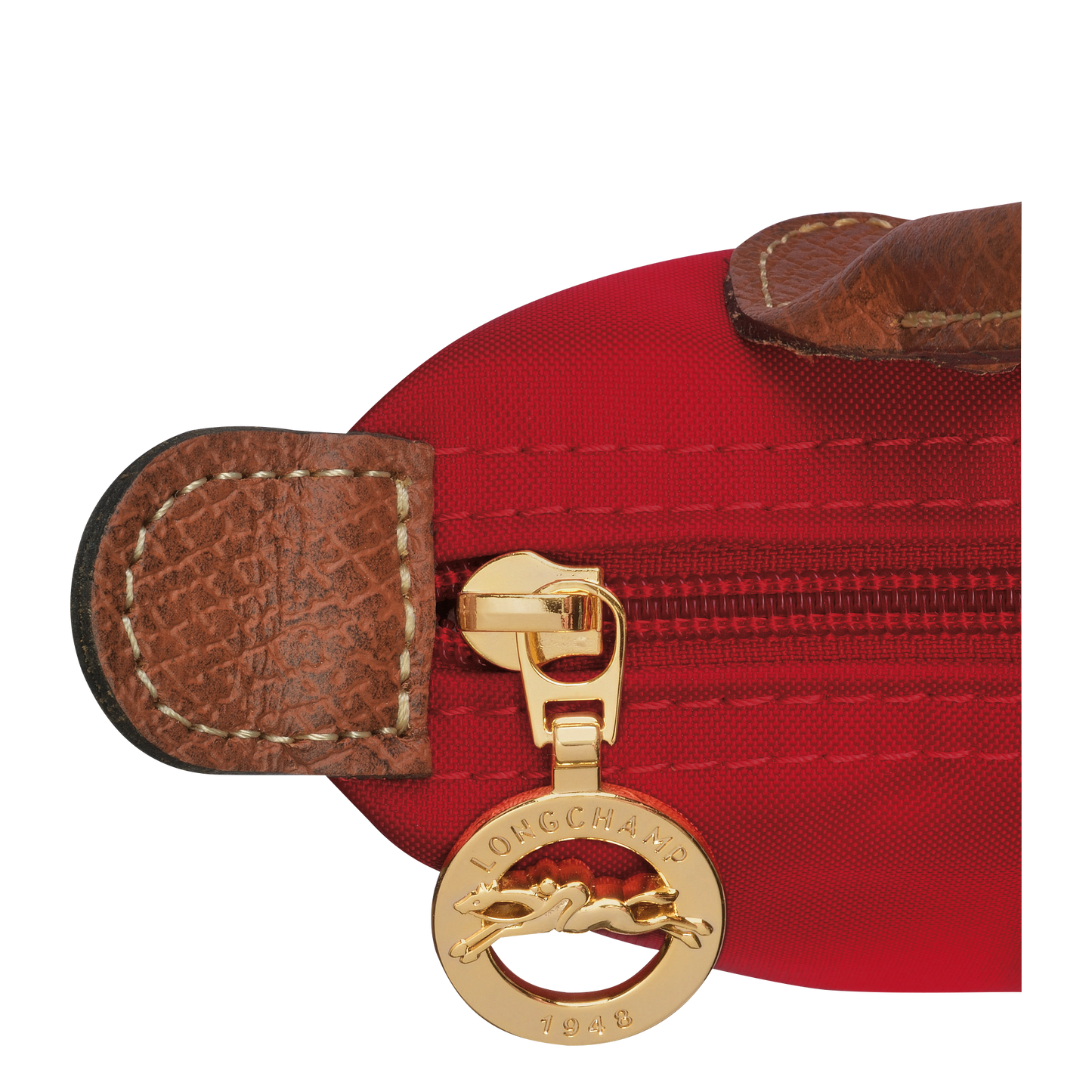 Longchamp Le Pliage Pouch with Handle — Red