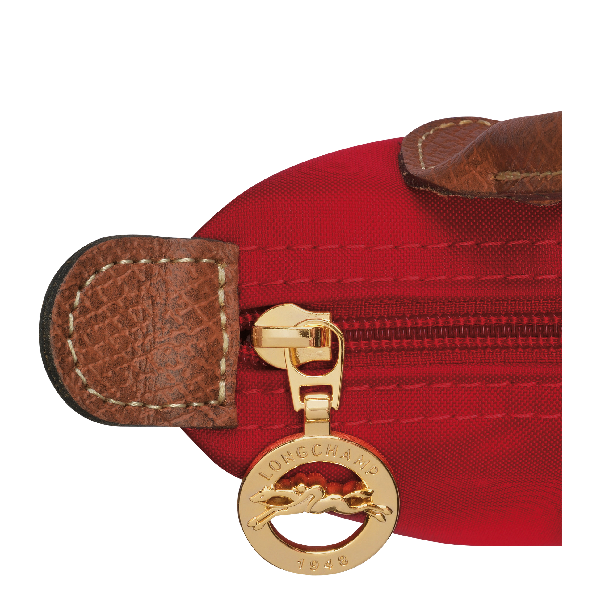 Longchamp Le Pliage Pouch with Handle — Red