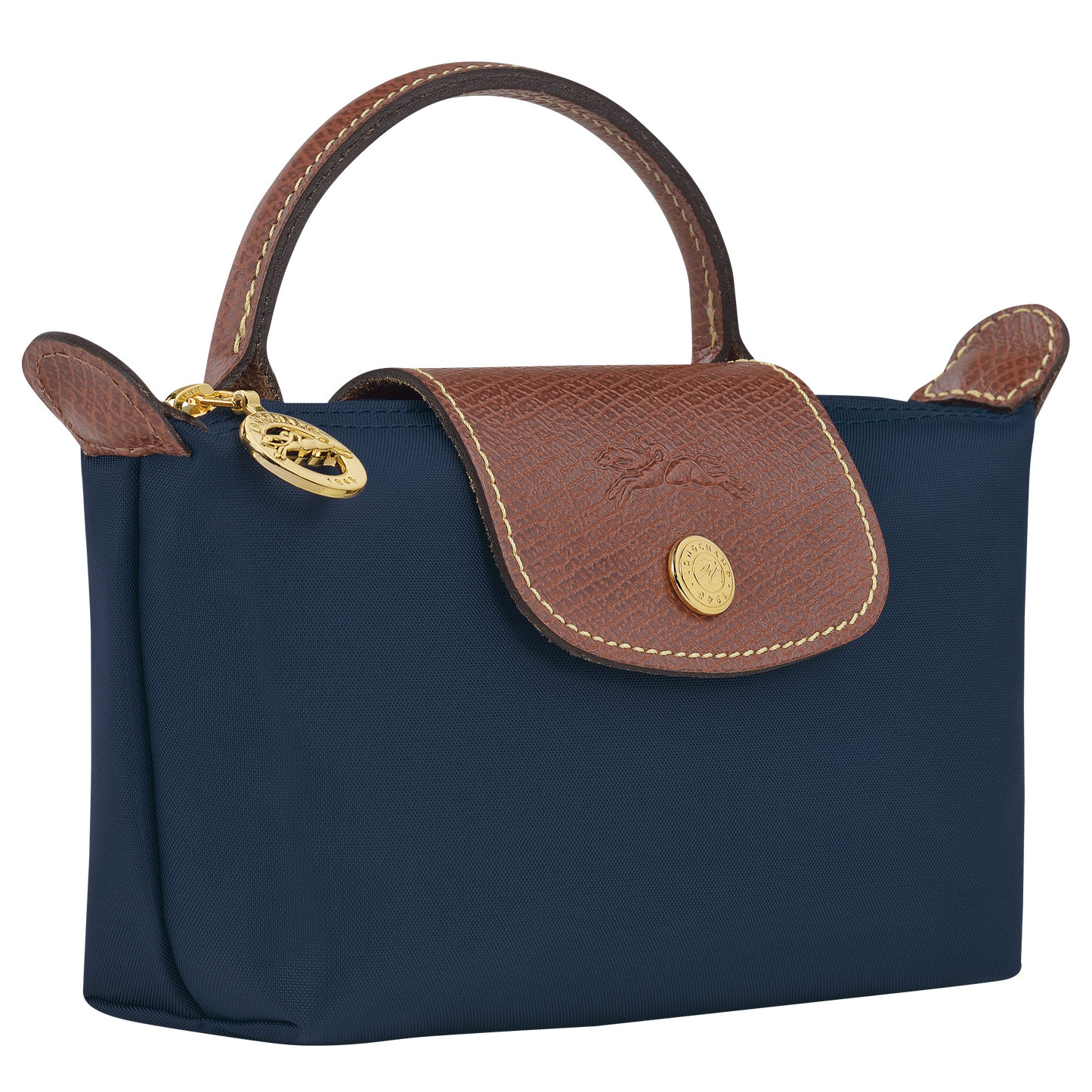 Longchamp Le Pliage Pouch with Handle — Navy