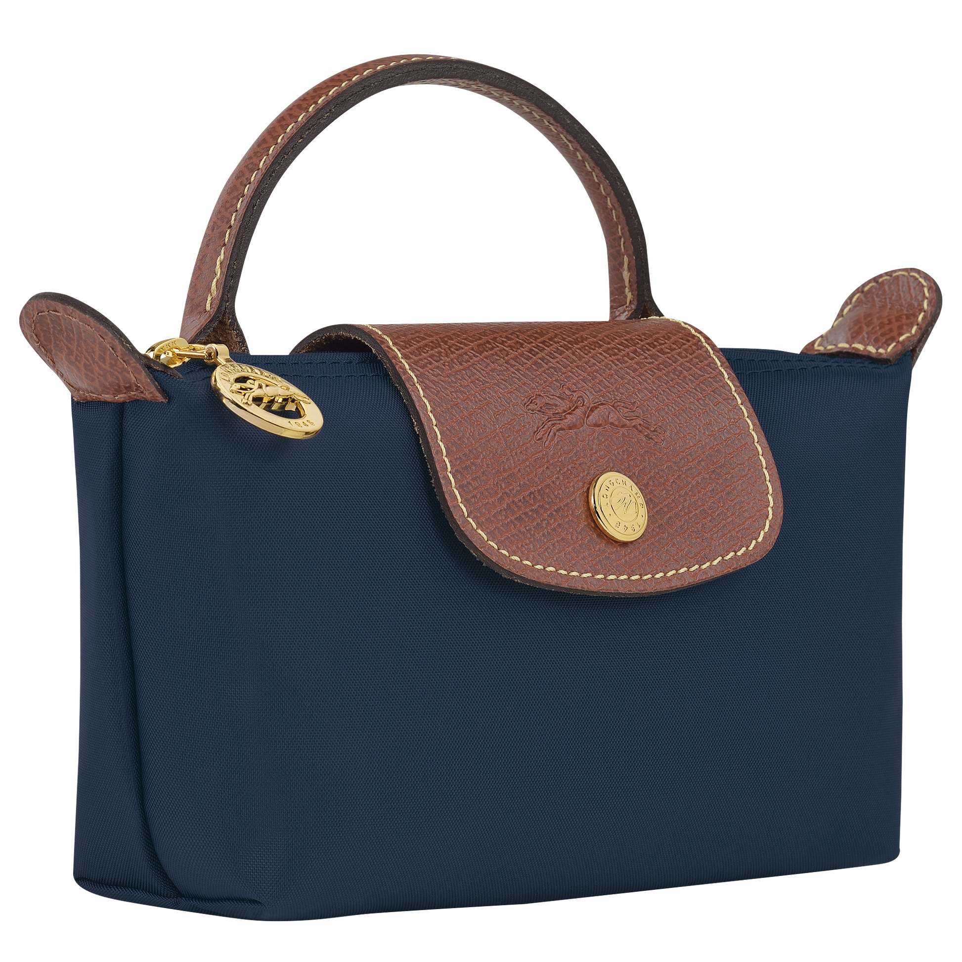 Longchamp Le Pliage Pouch with Handle — Navy
