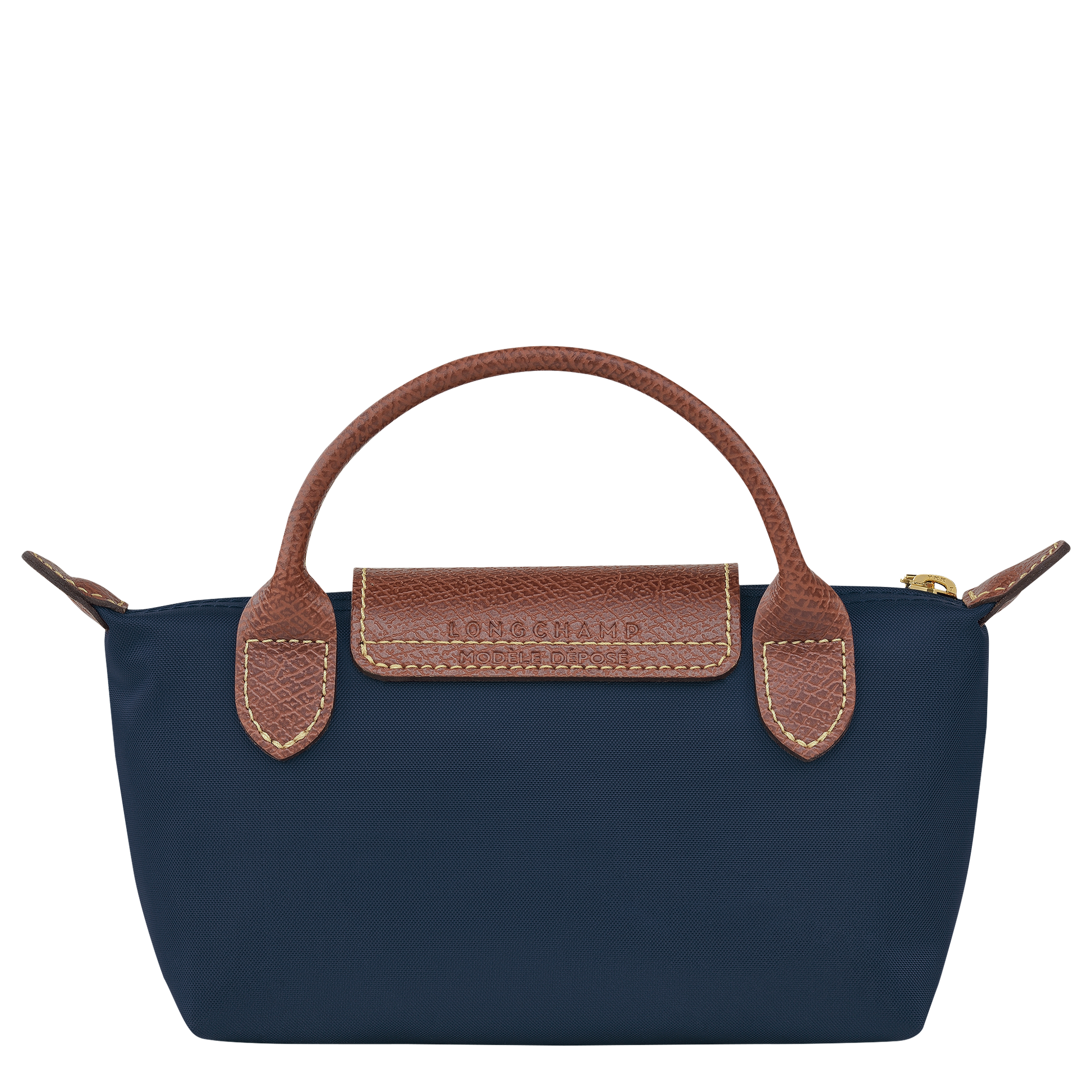 Longchamp Le Pliage Pouch with Handle — Navy