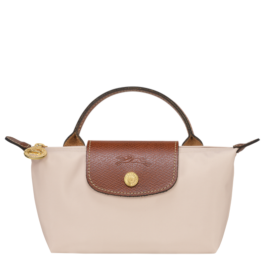 Longchamp Le Pliage Pouch with Handle — Paper