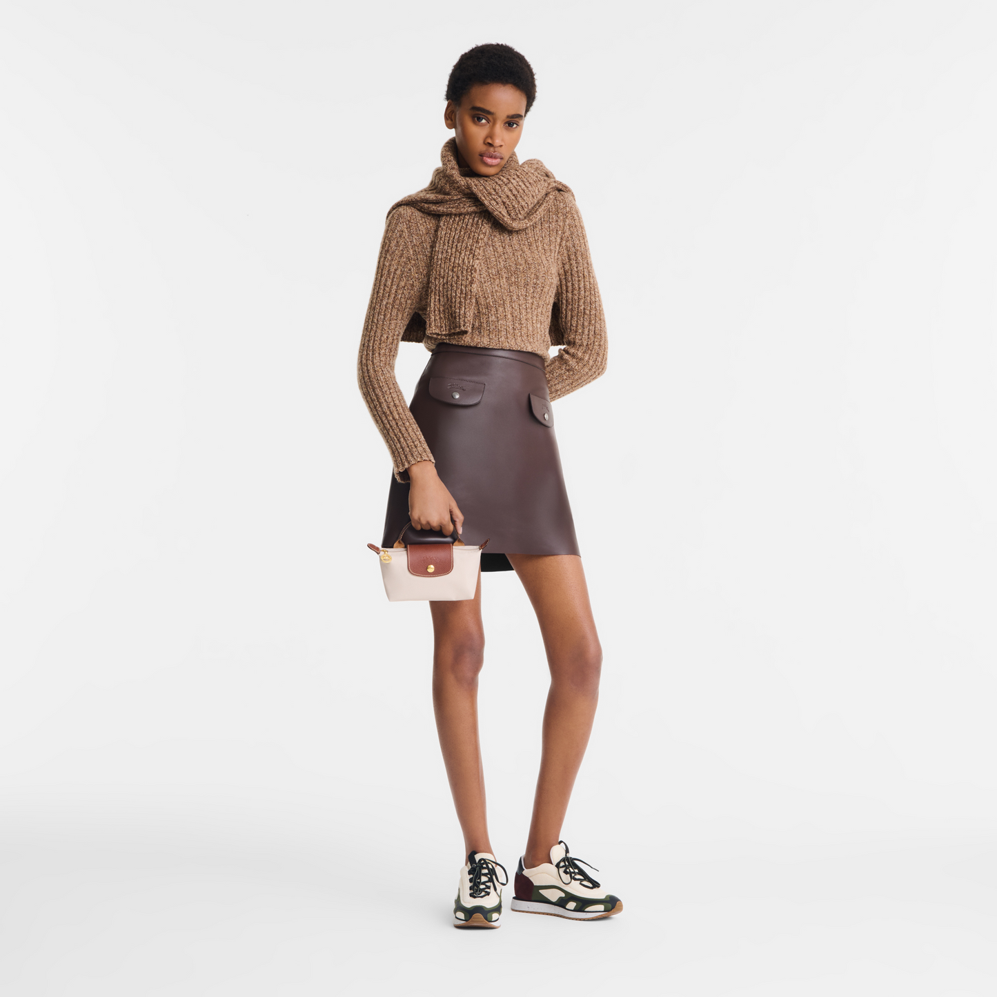 Longchamp Le Pliage Pouch with Handle — Paper