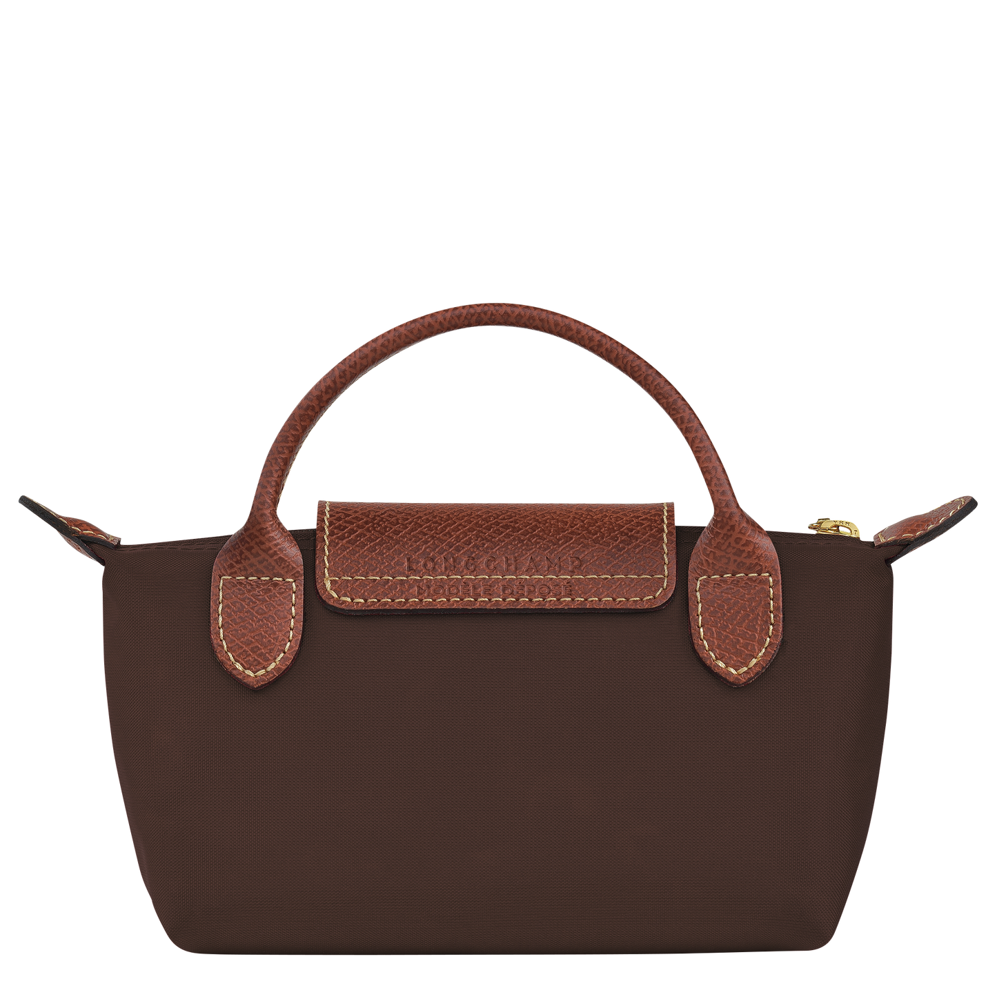 Longchamp Le Pliage Pouch with Handle — Chocolate