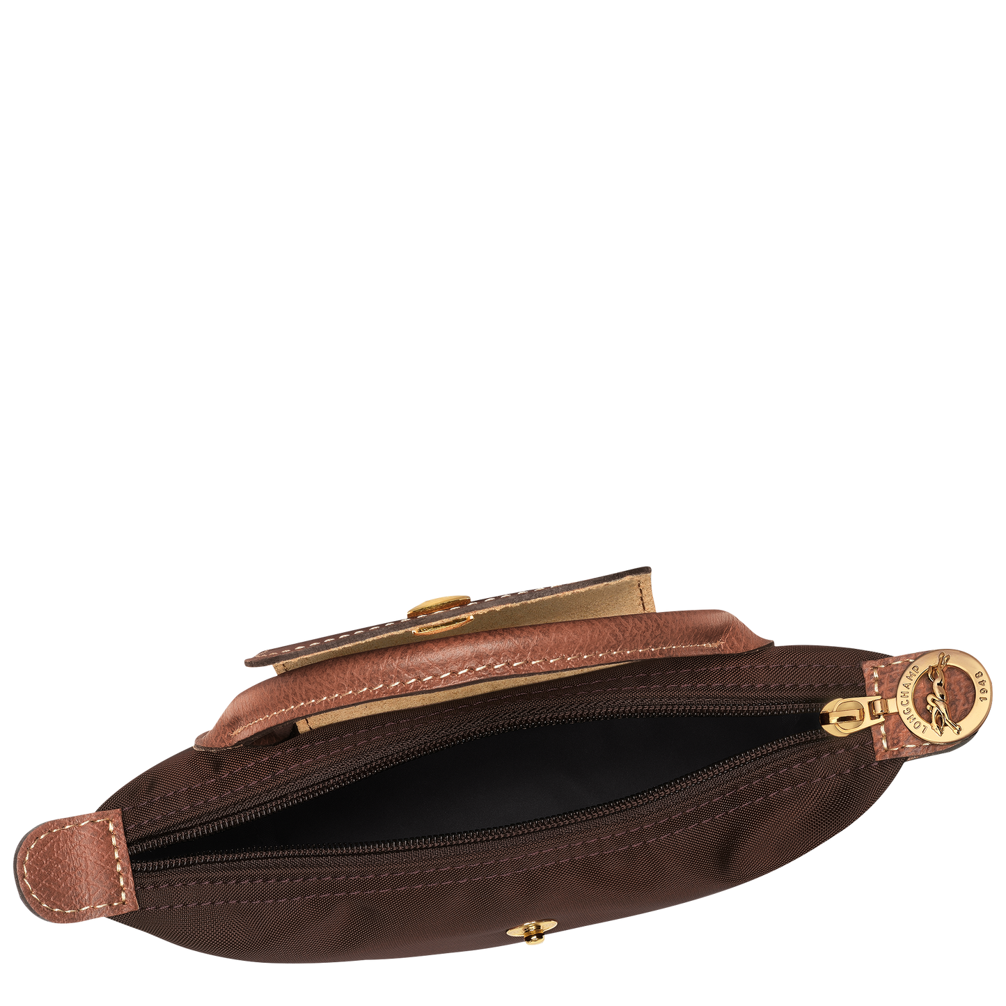 Longchamp Le Pliage Pouch with Handle — Chocolate