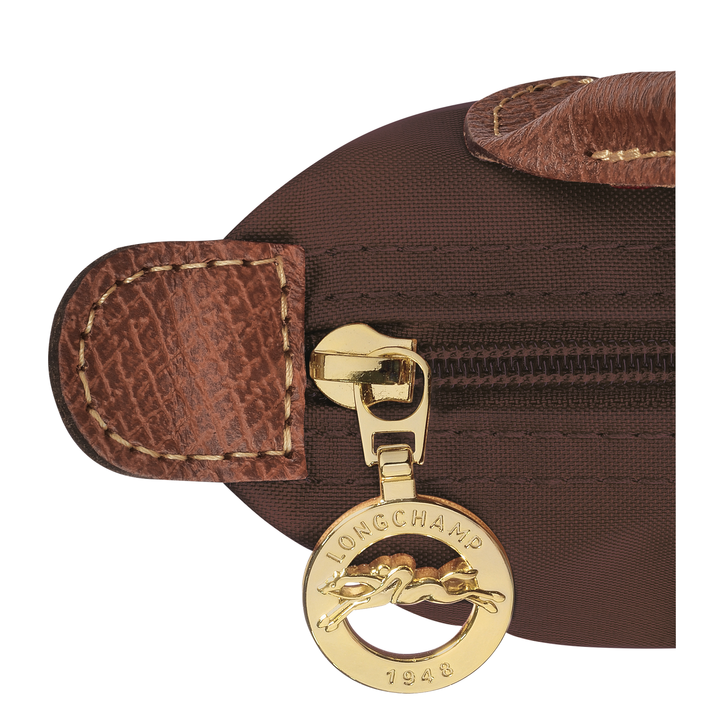 Longchamp Le Pliage Pouch with Handle — Chocolate