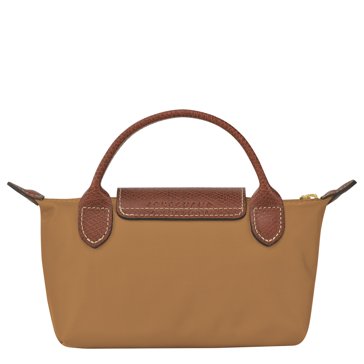 Longchamp Le Pliage Pouch with Handle — Camel