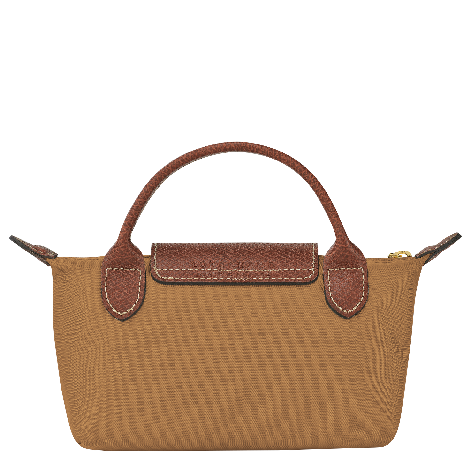 Longchamp Le Pliage Pouch with Handle — Camel