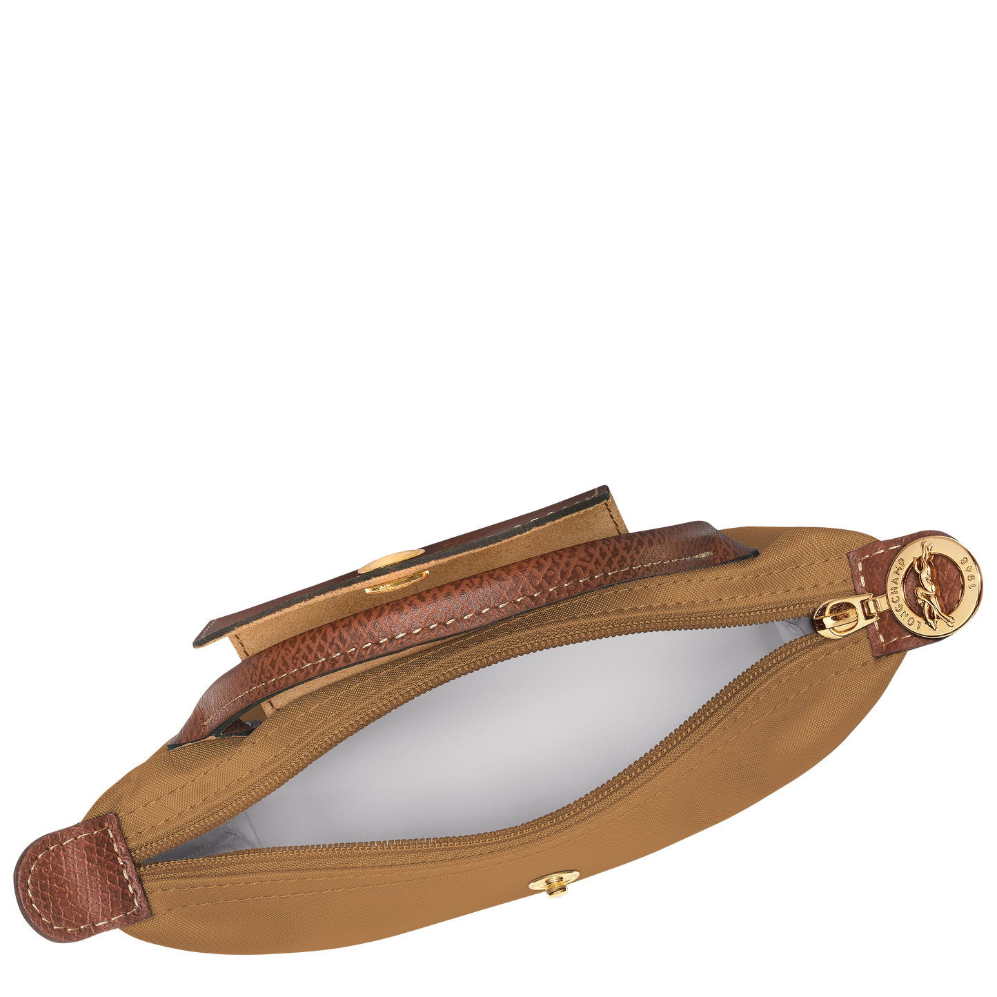 Longchamp Le Pliage Pouch with Handle — Camel