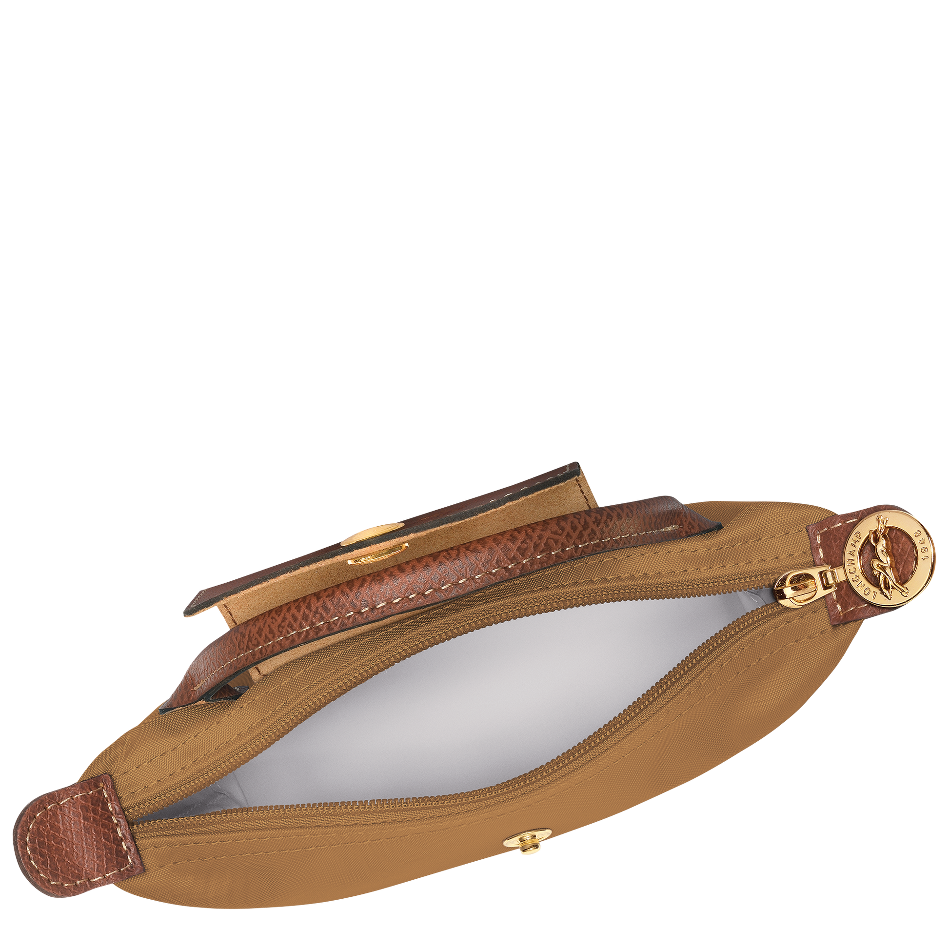 Longchamp Le Pliage Pouch with Handle — Camel