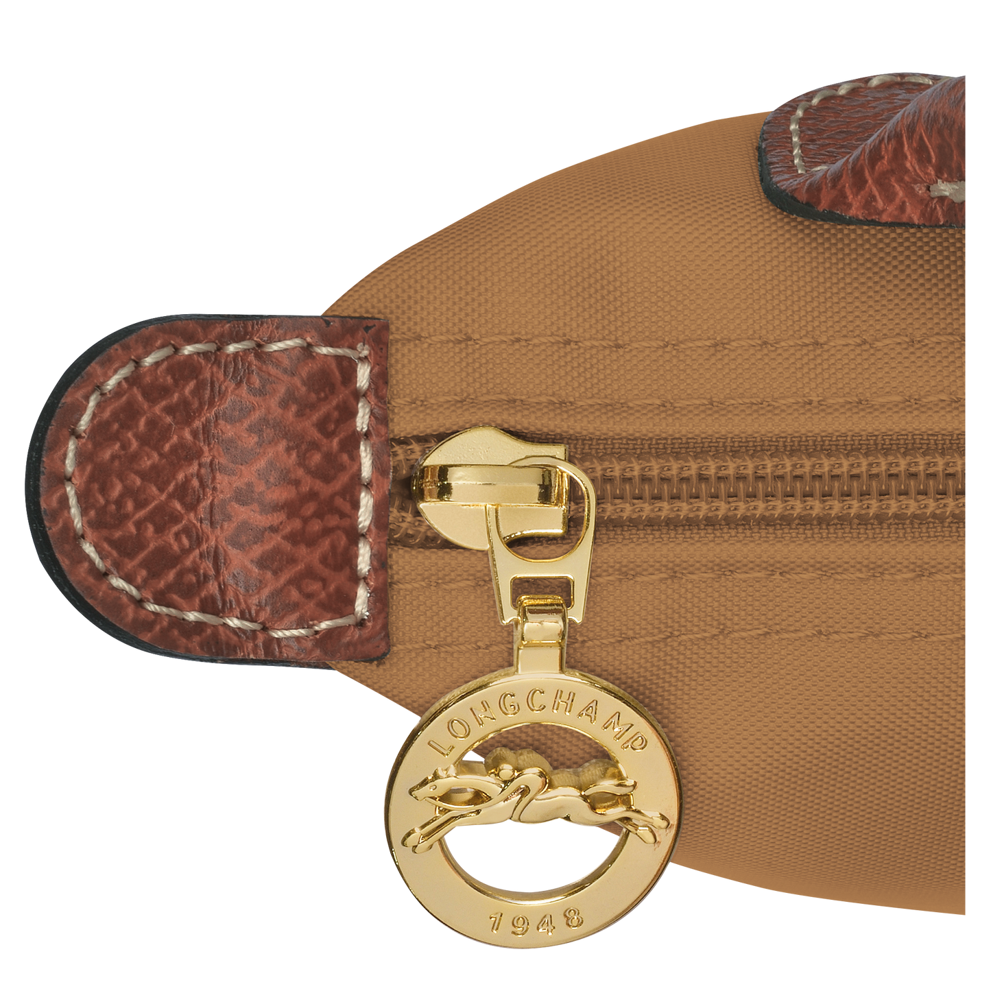 Longchamp Le Pliage Pouch with Handle — Camel