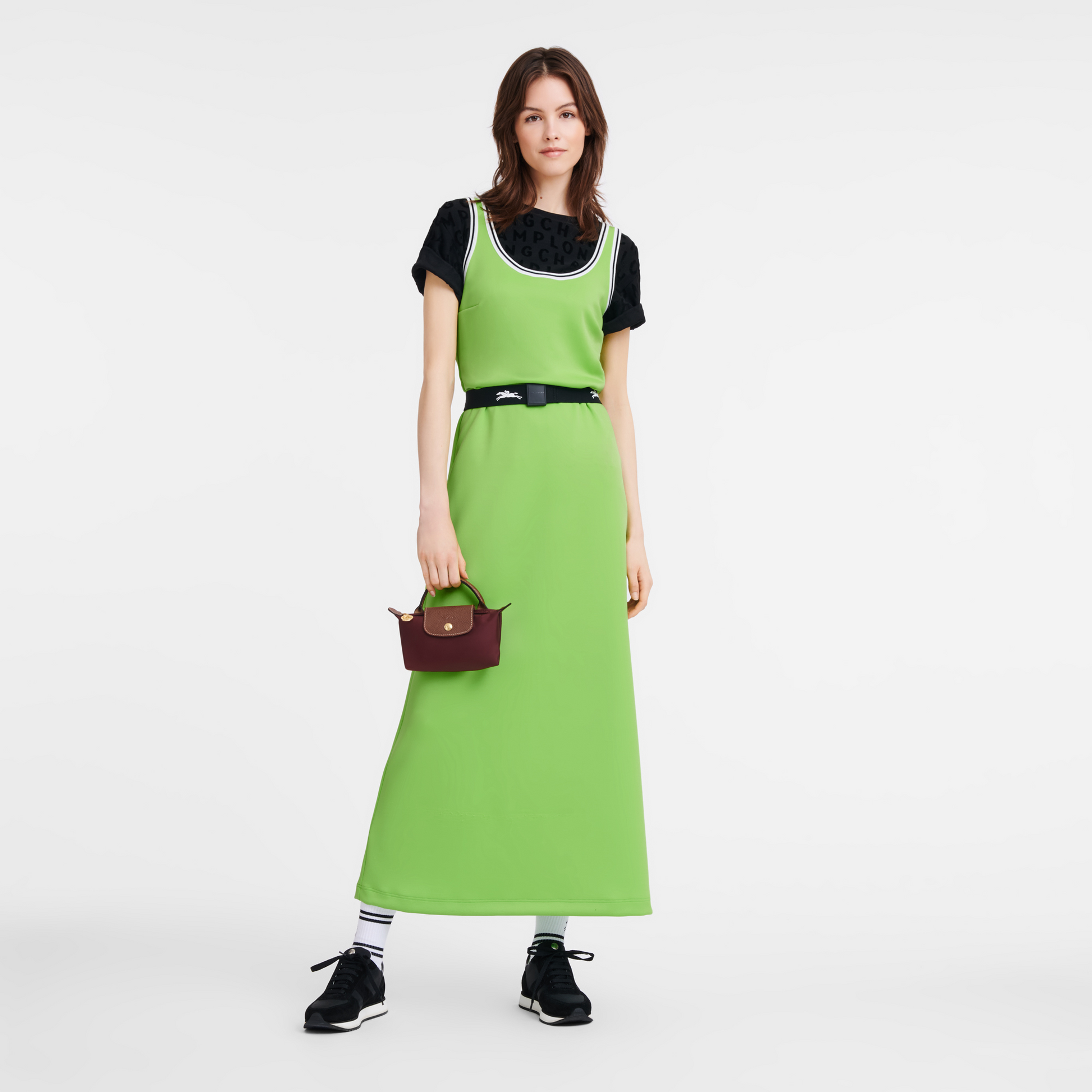Longchamp Le Pliage Pouch with Handle — Burgundy