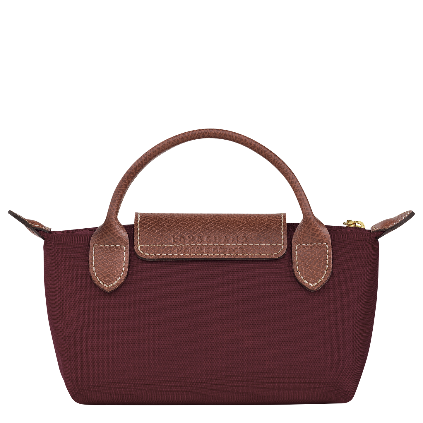 Longchamp Le Pliage Pouch with Handle — Burgundy
