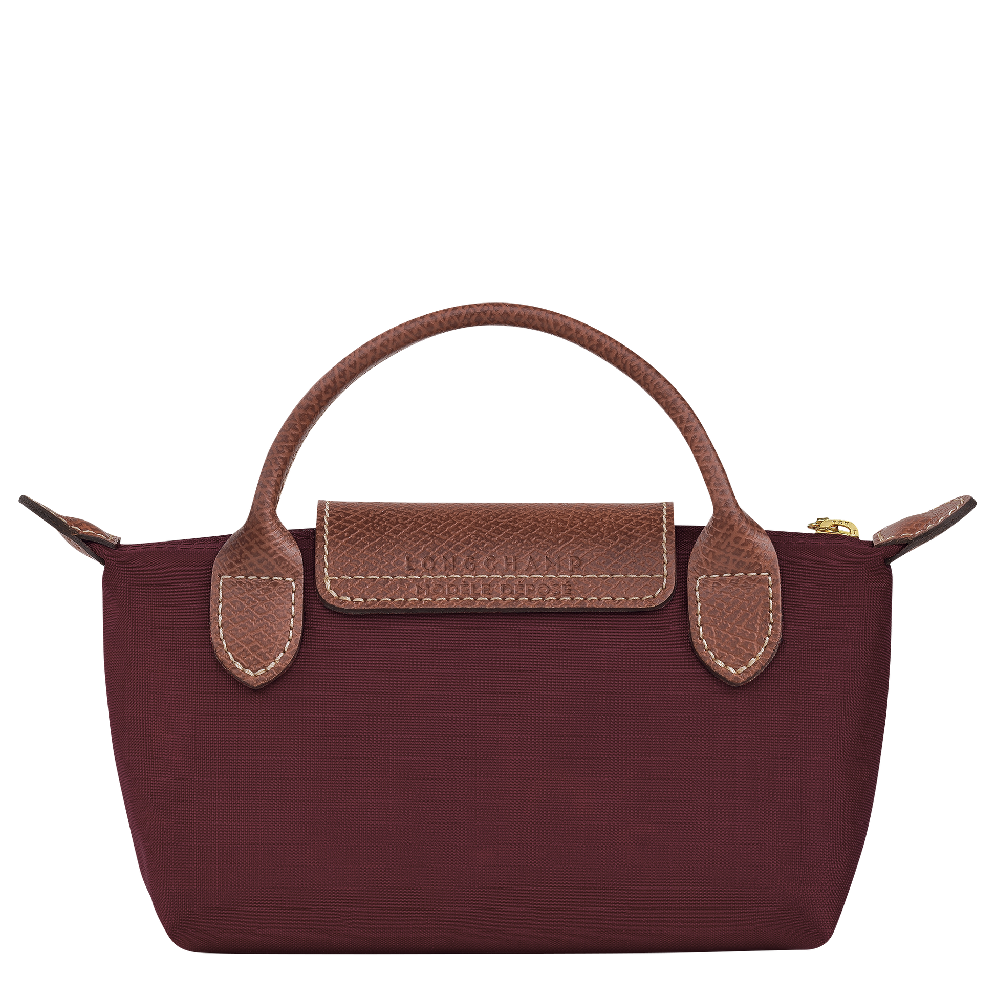 Longchamp Le Pliage Pouch with Handle — Burgundy