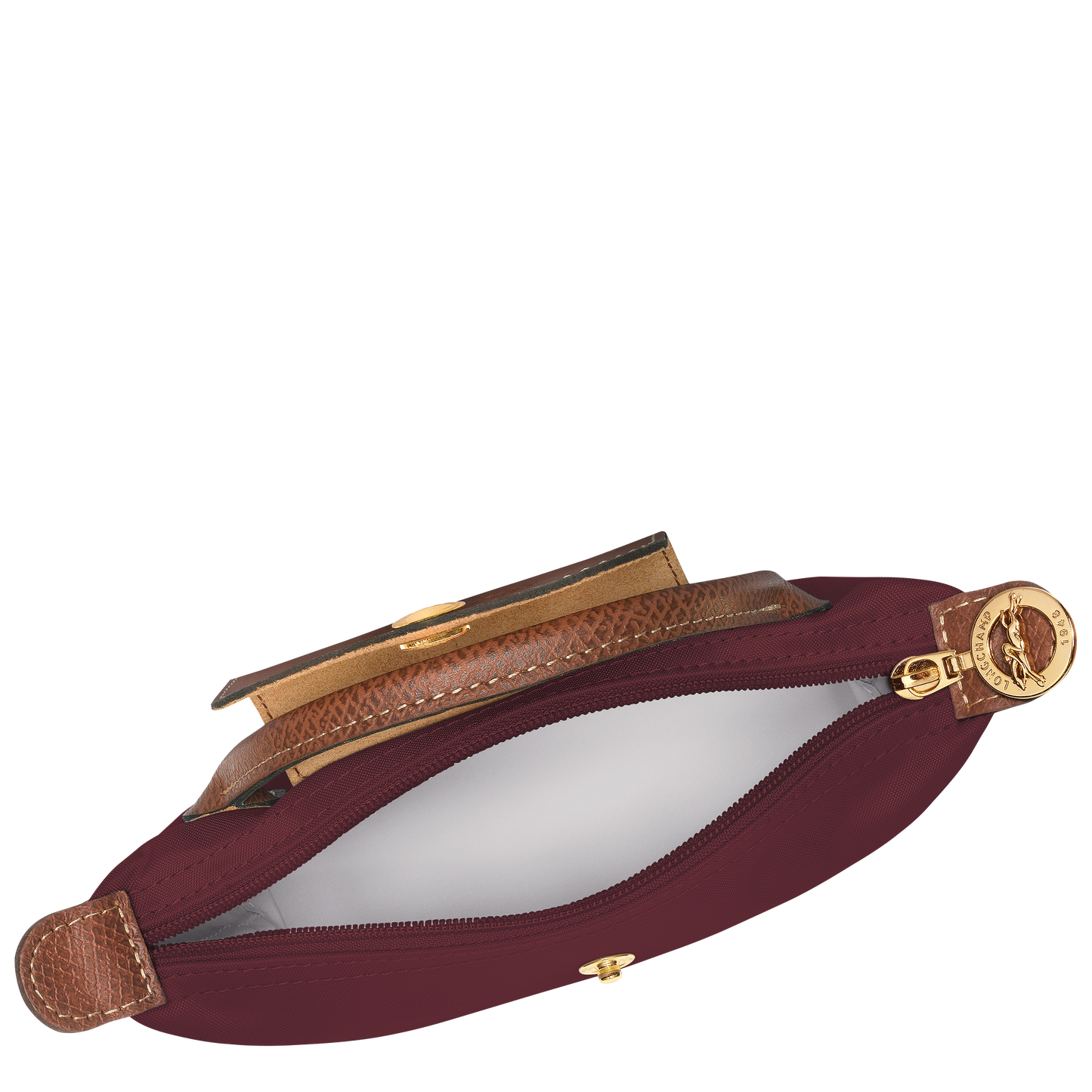 Longchamp Le Pliage Pouch with Handle — Burgundy
