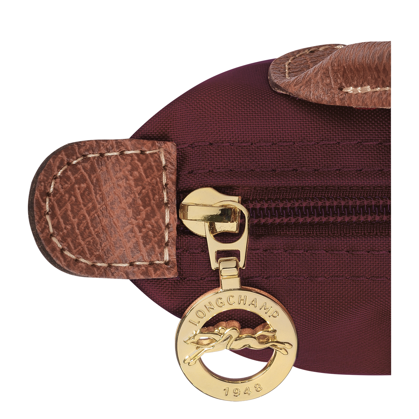 Longchamp Le Pliage Pouch with Handle — Burgundy