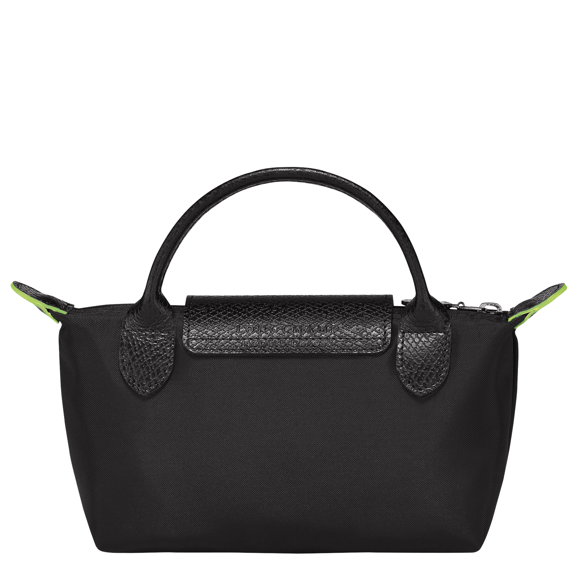 Longchamp Le Pliage Pouch with Handle — Black (Green Line)