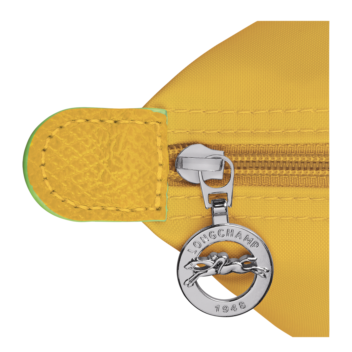 Longchamp Le Pliage Pouch with Handle — Yellow (Green Line)