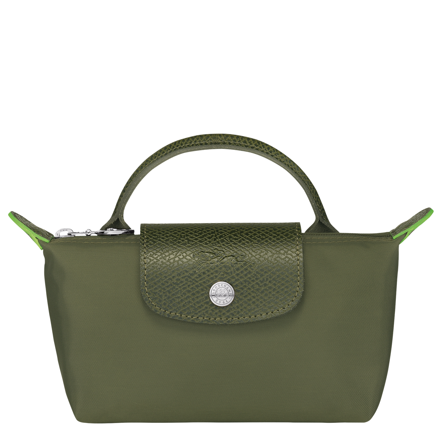 Longchamp Le Pliage Pouch with Handle — Olive (Green Line)