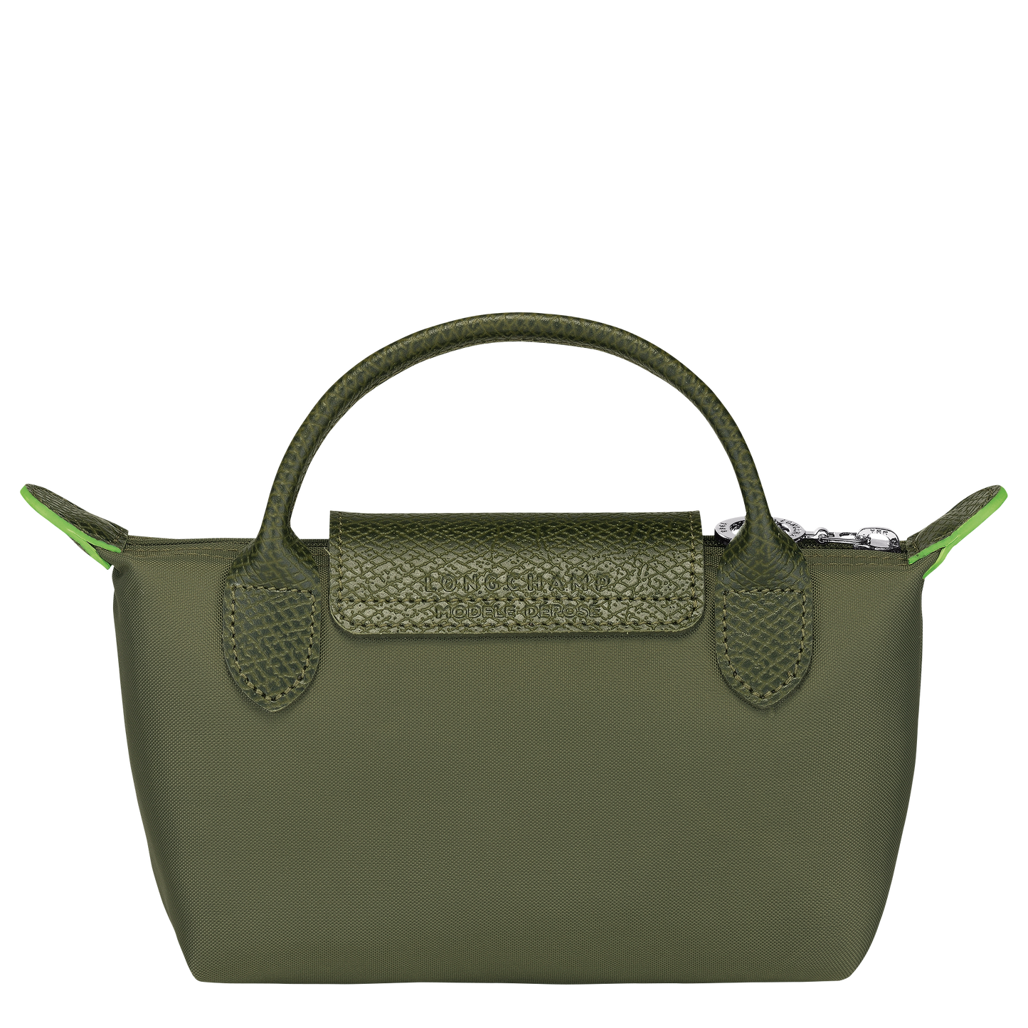 Longchamp Le Pliage Pouch with Handle — Olive (Green Line)