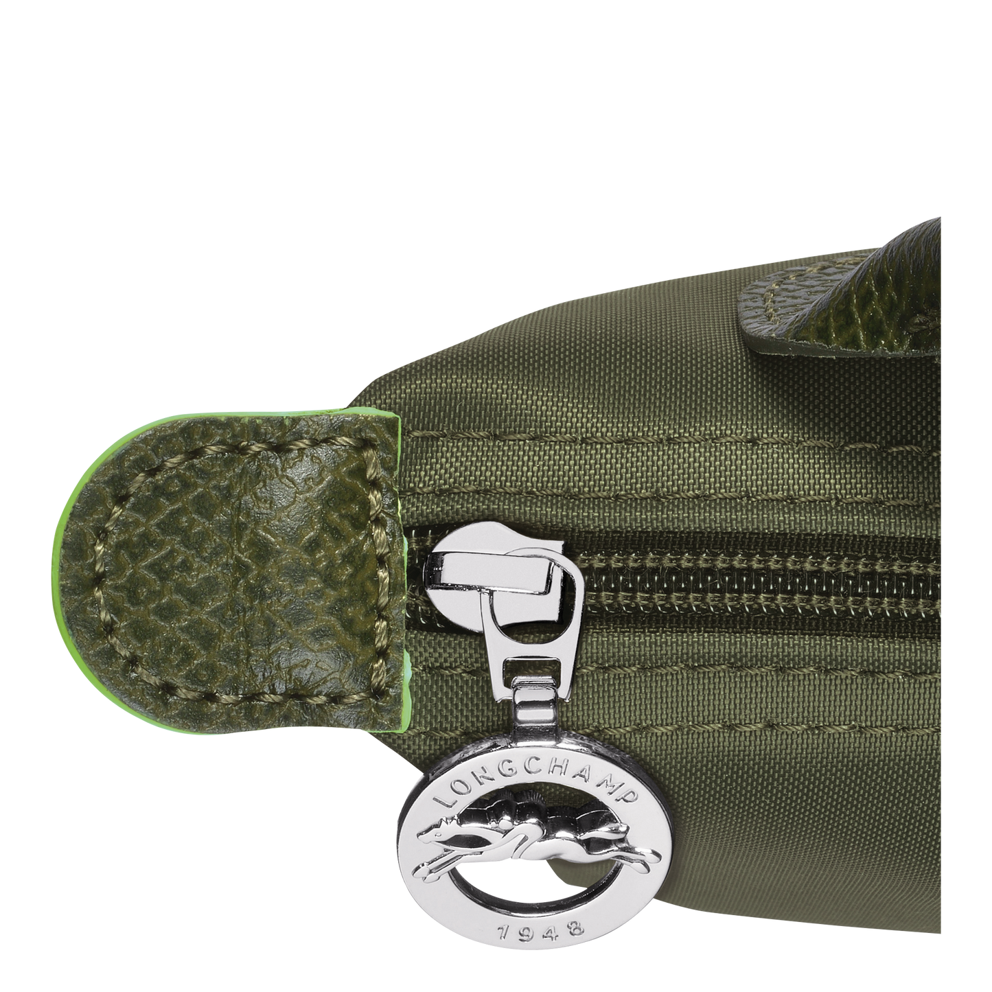 Longchamp Le Pliage Pouch with Handle — Olive (Green Line)