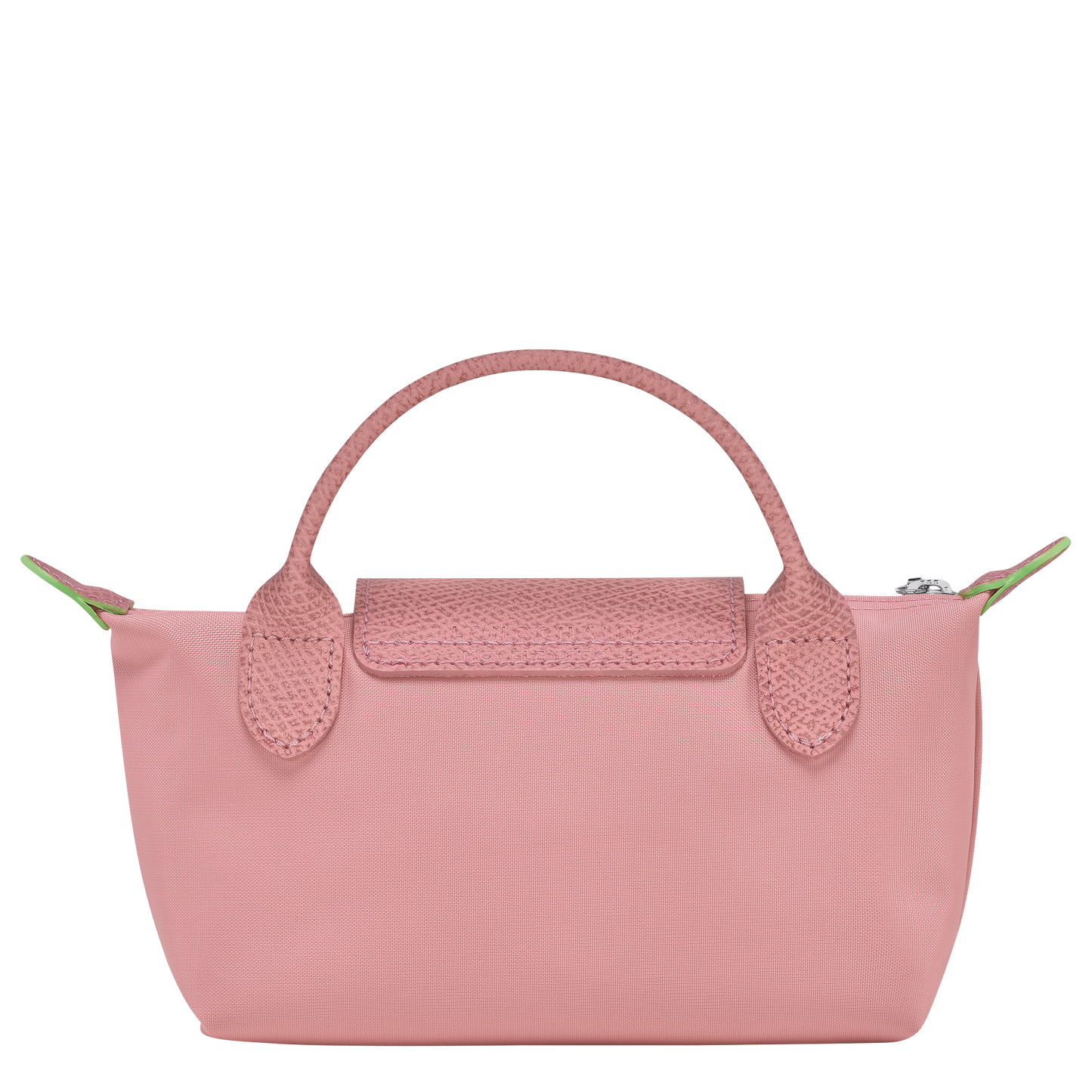 Longchamp Le Pliage Pouch with Handle — Rose (Green Line)