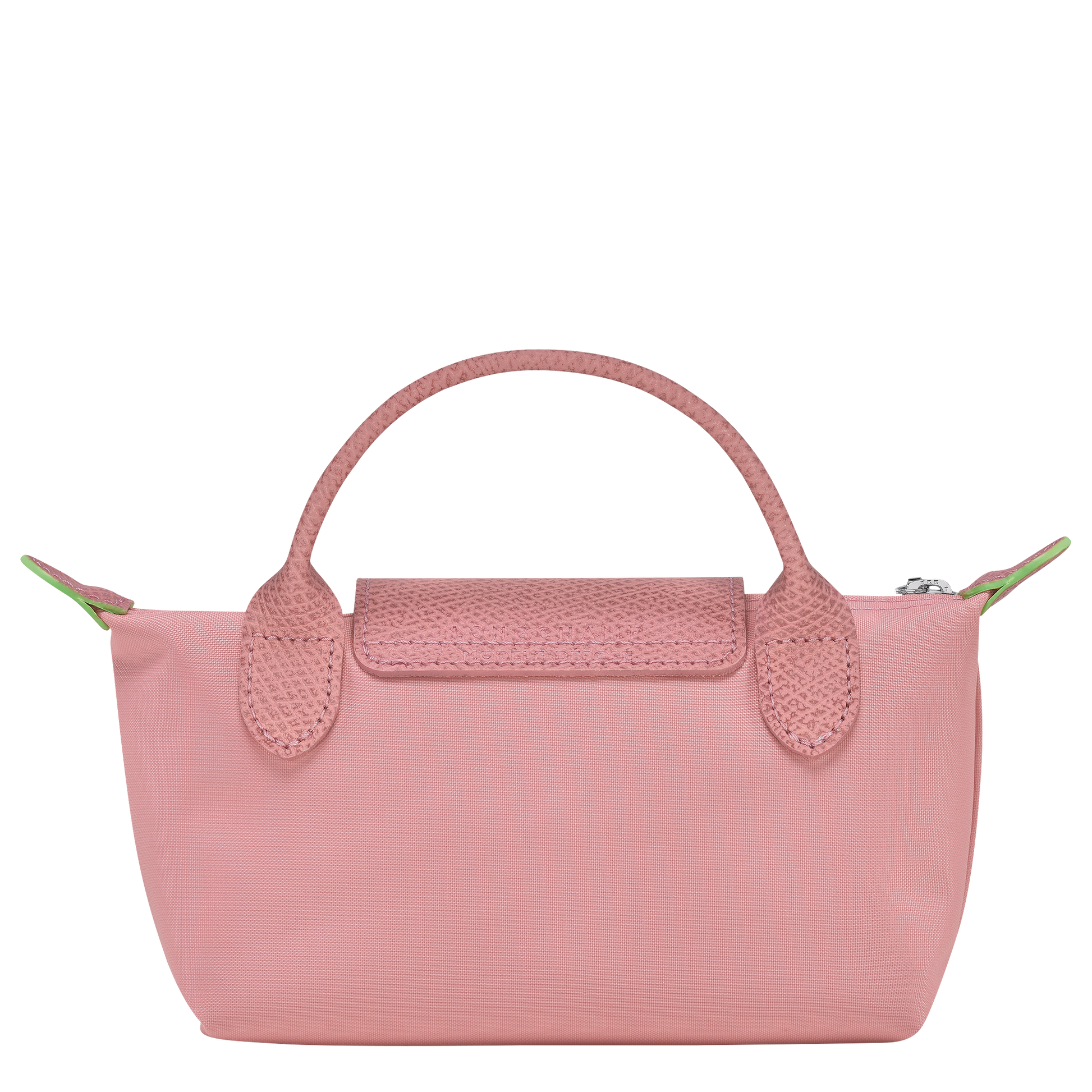 Longchamp Le Pliage Pouch with Handle — Rose (Green Line)