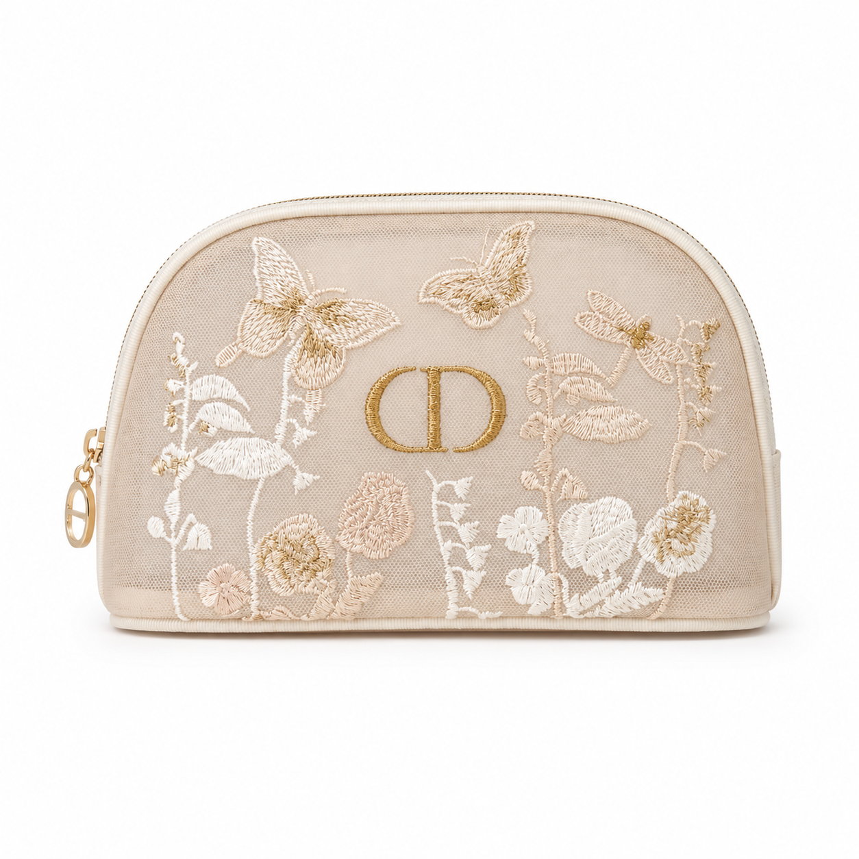 Dior Butterfly Floral Mesh Pouch